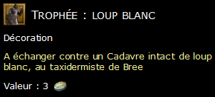 Trophée : loup blanc