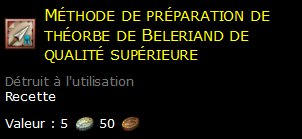 Méthode de préparation de théorbe de Beleriand de qualité supérieure