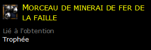 Morceau de minerai de fer de la faille