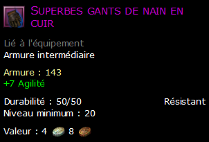 Superbes gants de nain en cuir