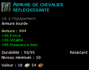 Armure de chevalier réflechissante