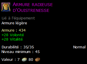 Armure radieuse d'Ouistrenesse