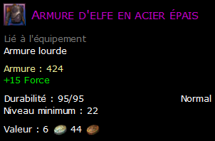 Armure d'elfe en acier épais