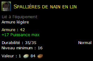 Spallières de nain en lin