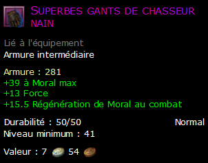 Superbes gants de chasseur nain