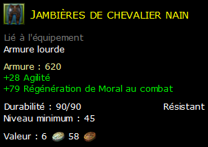 Jambières de chevalier nain