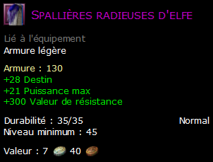 Spallières radieuses d'elfe