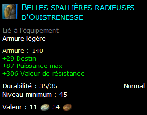 Belles spallières radieuses d'Ouistrenesse