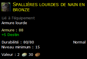 Spallières lourdes de nain en bronze