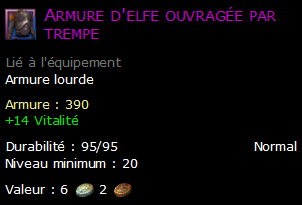 Armure d'elfe ouvragée par trempe