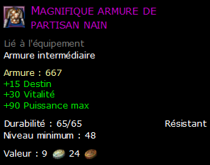 Magnifique armure de partisan nain