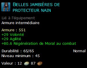 Belles jambières de protecteur nain