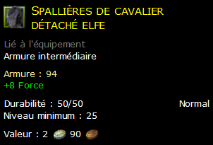 Spallières de cavalier détaché elfe