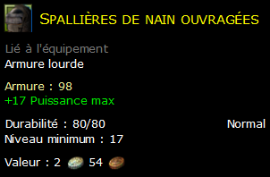Spallières de nain ouvragées