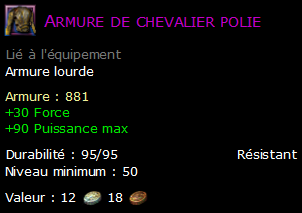 Armure de chevalier polie