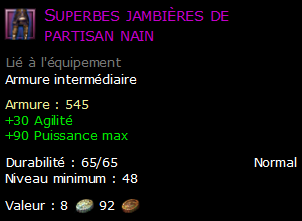 Superbes jambières de partisan nain