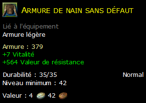 Armure de nain sans défaut