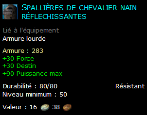 Spallières de chevalier nain réflechissantes