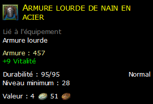 Armure lourde de nain en acier