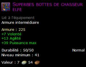 Superbes bottes de chasseur elfe