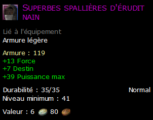 Superbes spallières d'érudit nain