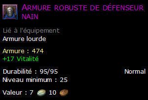 Armure robuste de défenseur nain