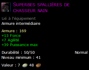 Superbes spallières de chasseur nain