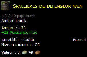 Spallières de défenseur nain