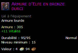 Armure d'Elfe en bronze durci