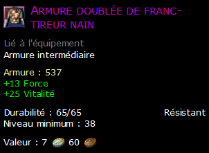 Armure doublée de franc-tireur nain