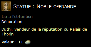 Statue : Noble offrande