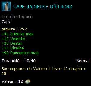 Cape radieuse d'Elrond