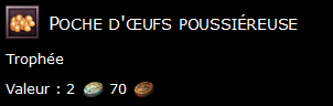 Poche d'œufs poussiéreuse