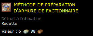 Méthode de préparation d'armure de factionnaire