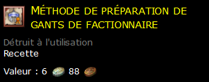 Méthode de préparation de gants de factionnaire