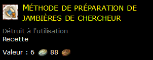 Méthode de préparation de jambières de chercheur