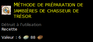 Méthode de préparation de jambières de chasseur de trésor