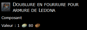 Doublure en fourrure pour armure de Leijona