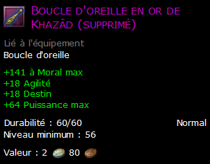 Boucle d'oreille en or de Khazâd (supprimé)