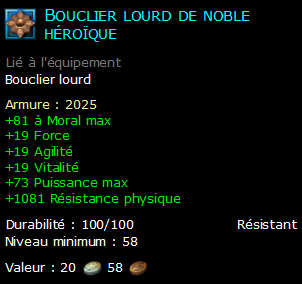 Bouclier lourd de noble héroïque