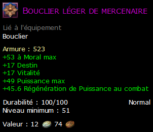 Bouclier léger de mercenaire