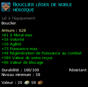 Bouclier léger de noble héroïque