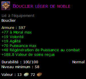 Bouclier léger de noble