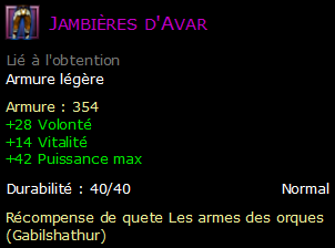 Jambières d'Avar