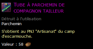 Tube à parchemin de compagnon tailleur