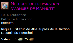 Méthode de préparation d'armure de Mammutti