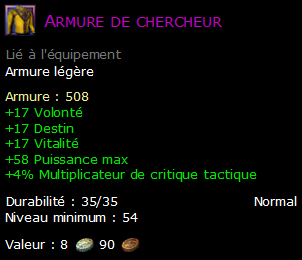 Armure de chercheur