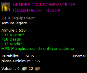 Armure transcendante de chasseur de trésor