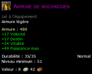 Armure de rochassier