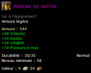 Armure de maître